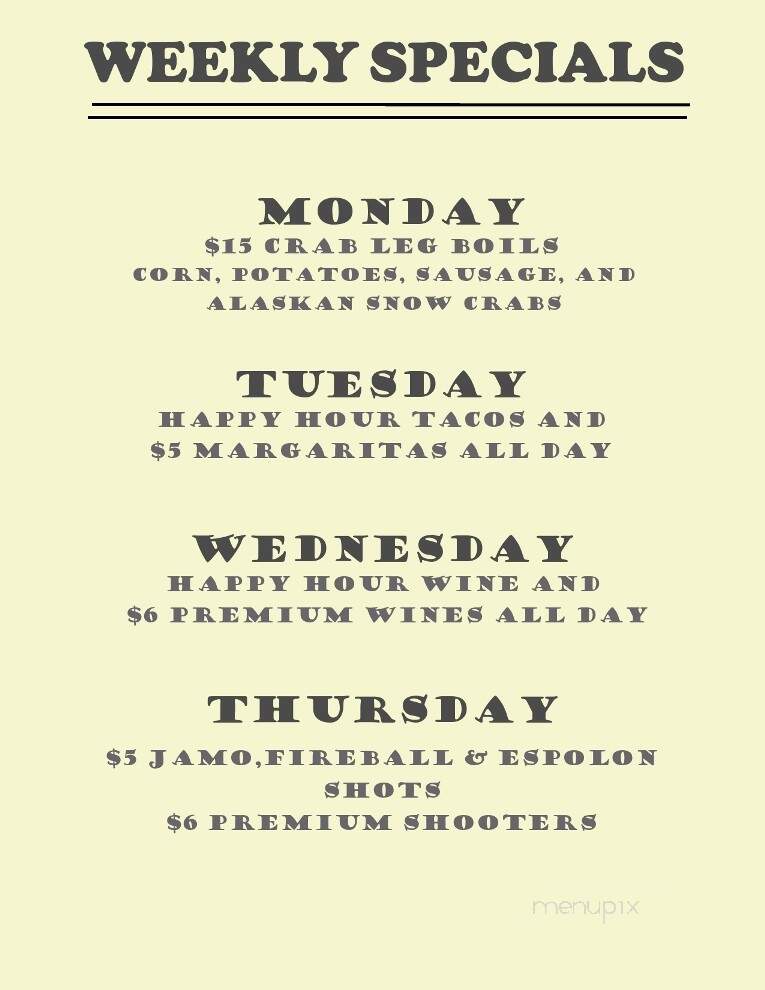 Pier 41 - Mount Pleasant, SC menu_pic