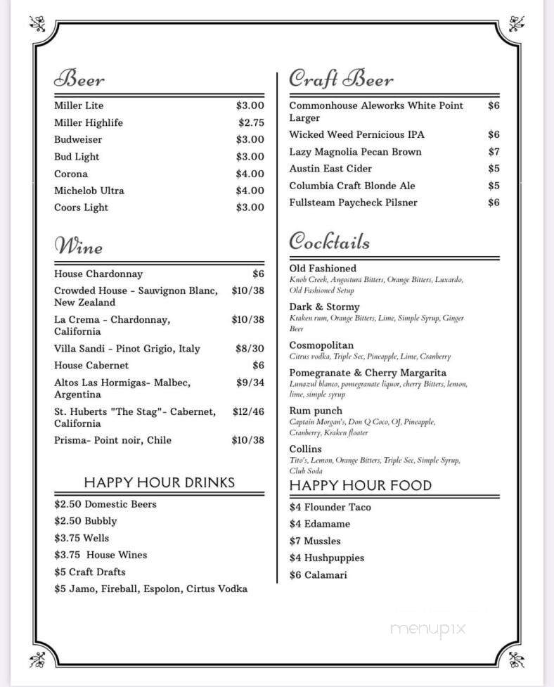 Pier 41 - Mount Pleasant, SC menu_pic