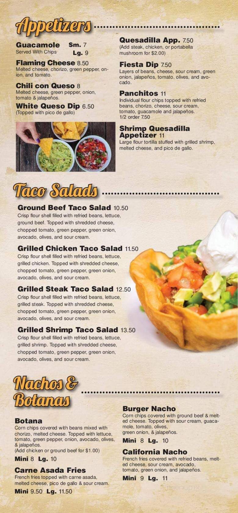 Angelina's Mexican Restaurant - Southgate, MI menu_pic
