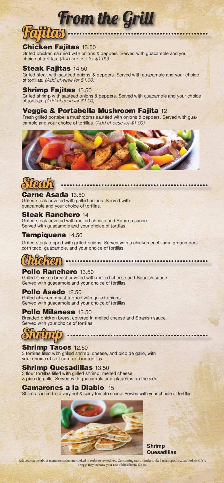 Angelina's Mexican Restaurant - Southgate, MI menu_pic
