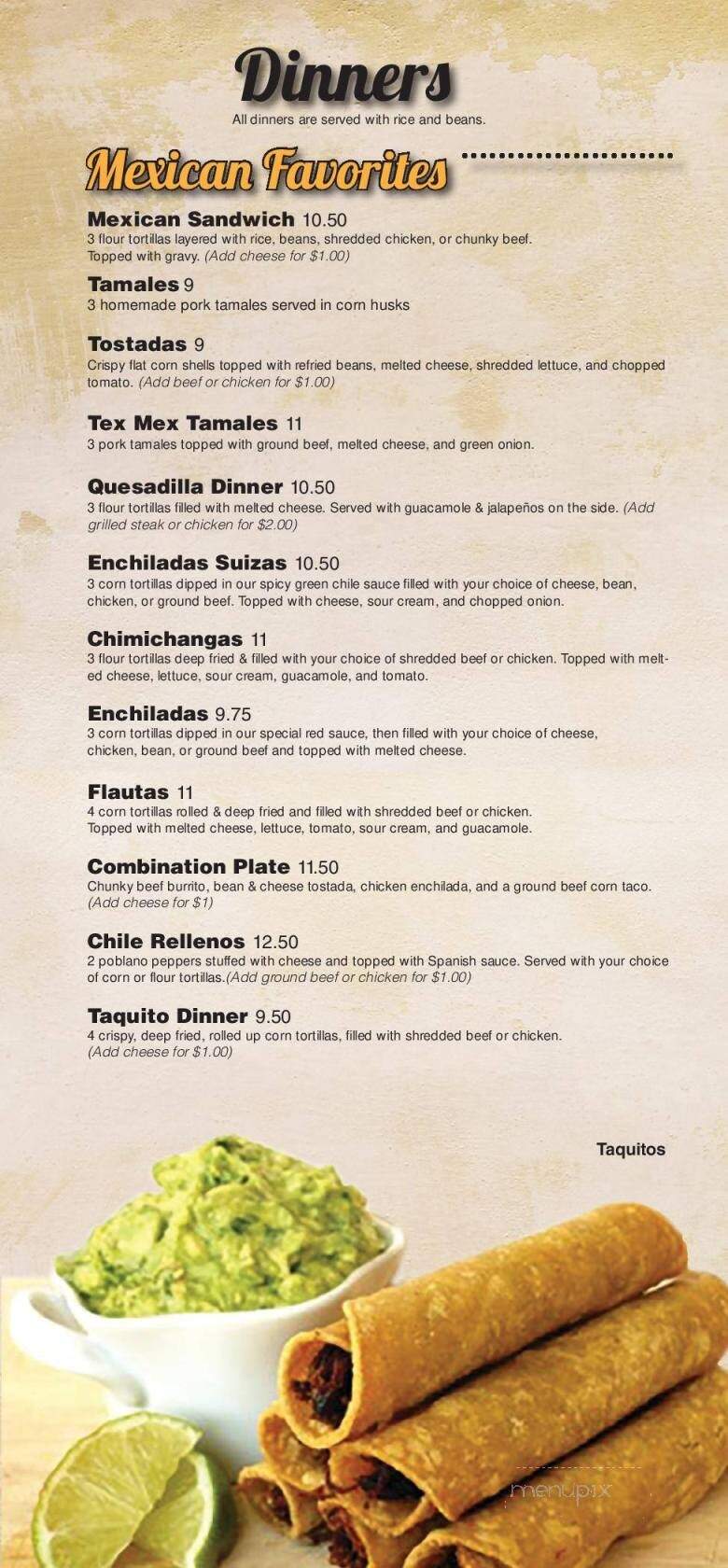 Angelina's Mexican Restaurant - Southgate, MI menu_pic