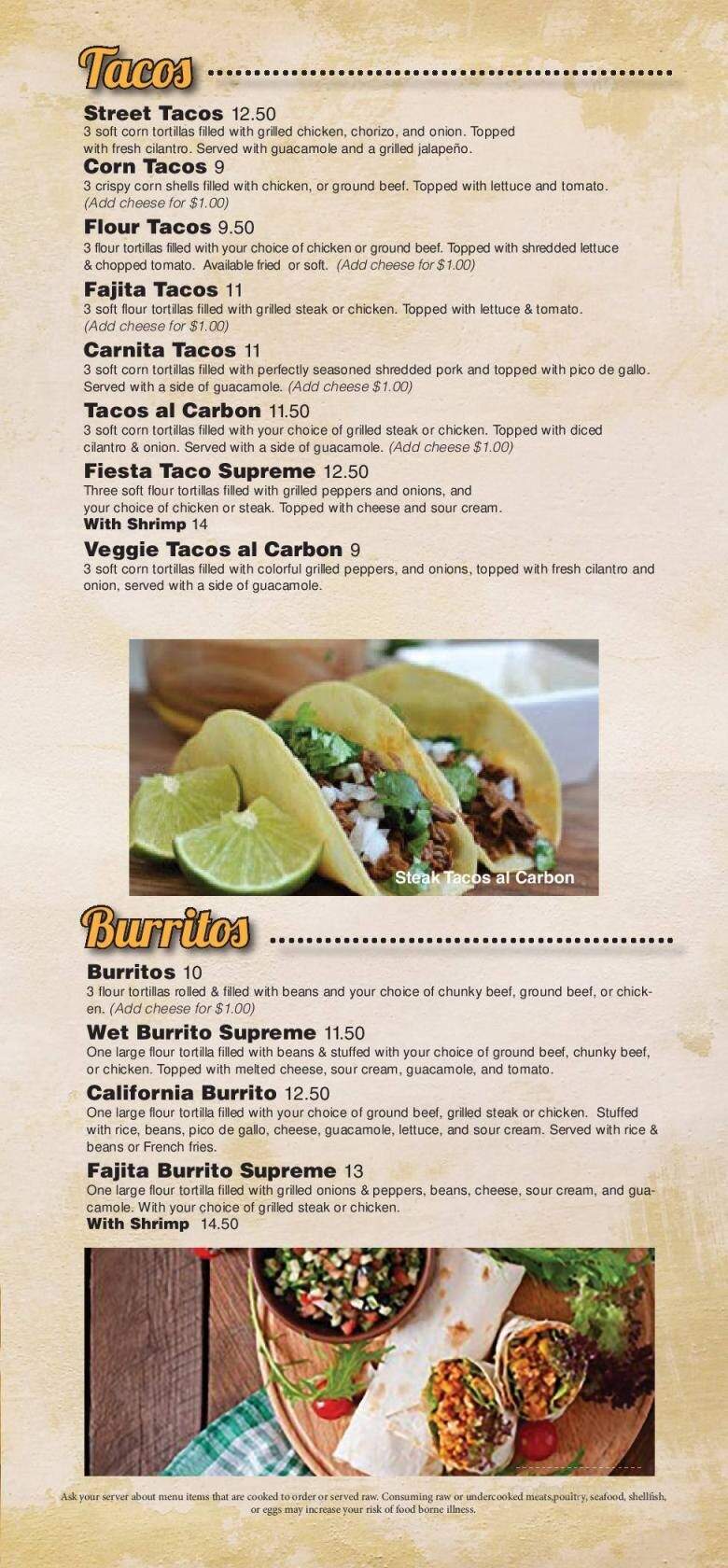Angelina's Mexican Restaurant - Southgate, MI menu_pic