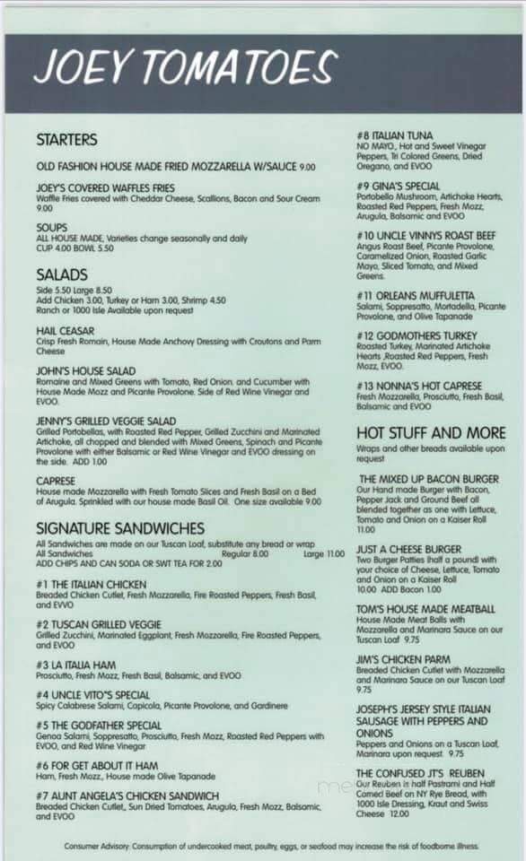 Joey Tomatoes Deli & Market - Mount Pleasant, SC menu_pic