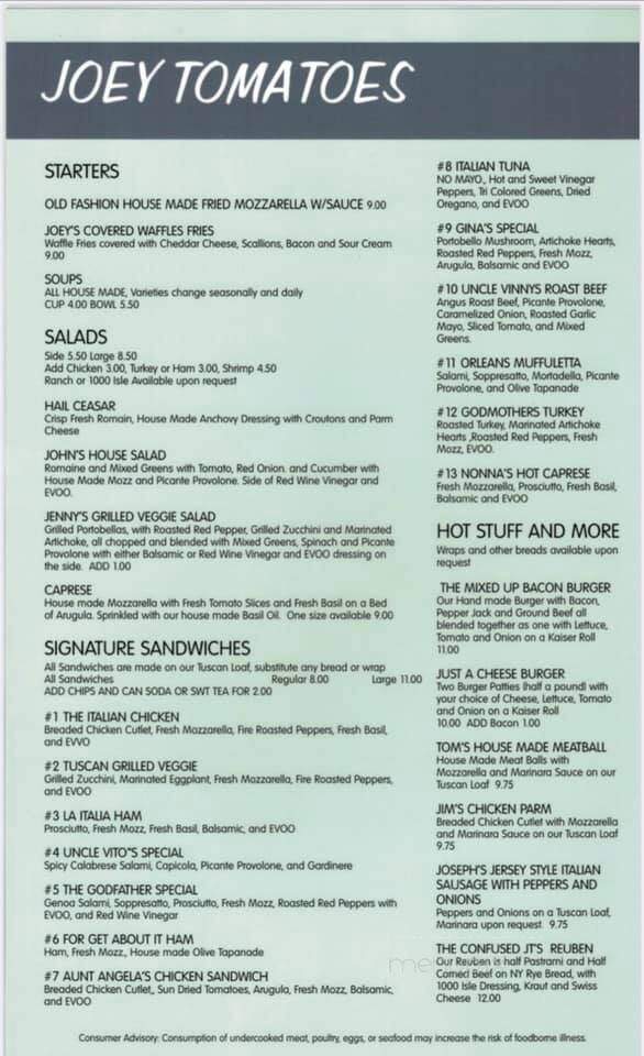 Joey Tomatoes Deli & Market - Mount Pleasant, SC menu_pic