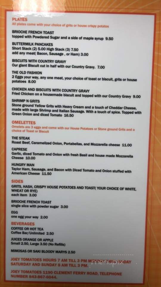 Joey Tomatoes Deli & Market - Mount Pleasant, SC menu_pic