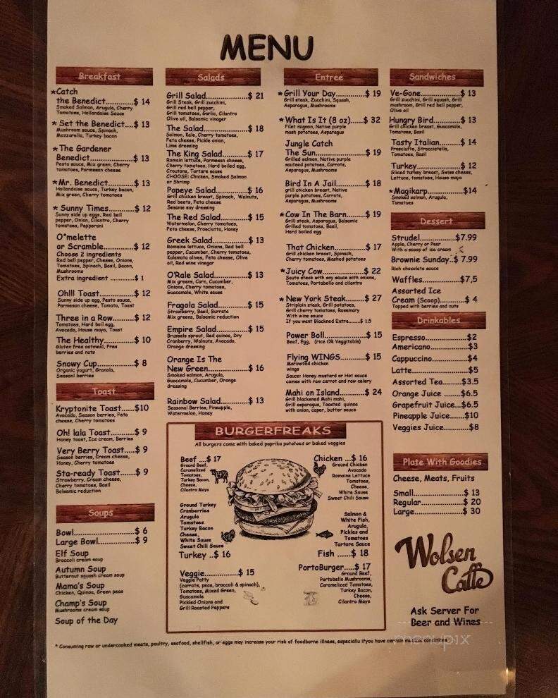 Wolsen Caffe - Sunny Isles Beach, FL menu_pic