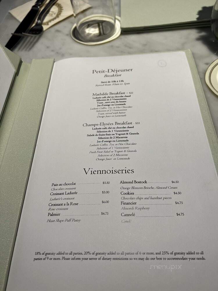Laduree - Washington, DC menu_pic
