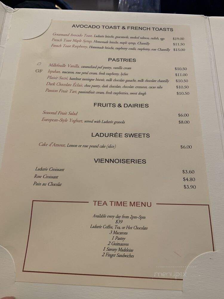 Laduree - Washington, DC menu_pic