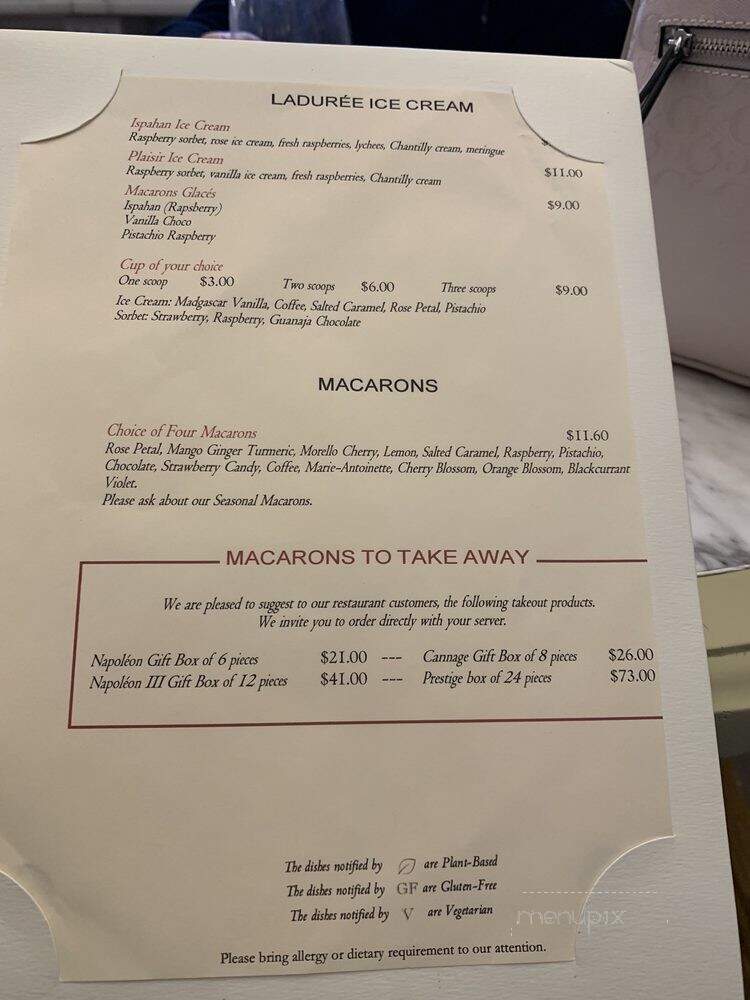 Laduree - Washington, DC menu_pic