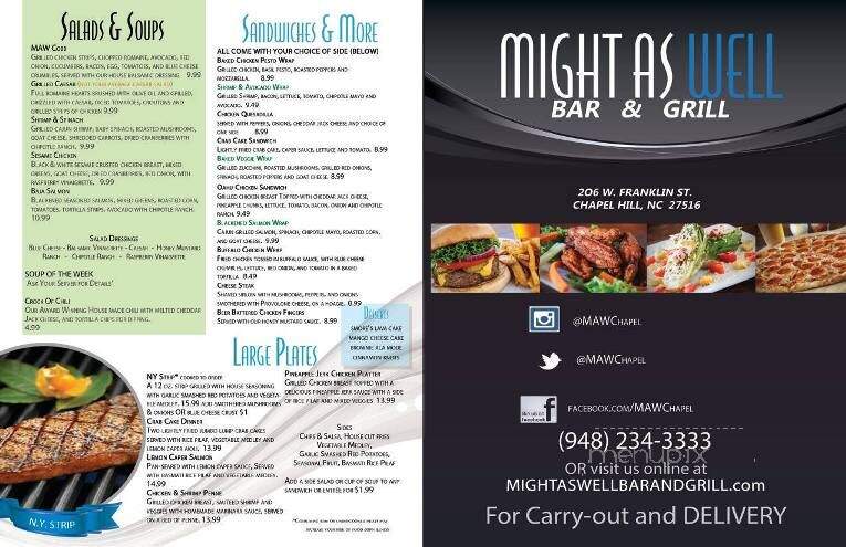 Might As Well Bar & Grill - Chapel Hill, NC menu_pic