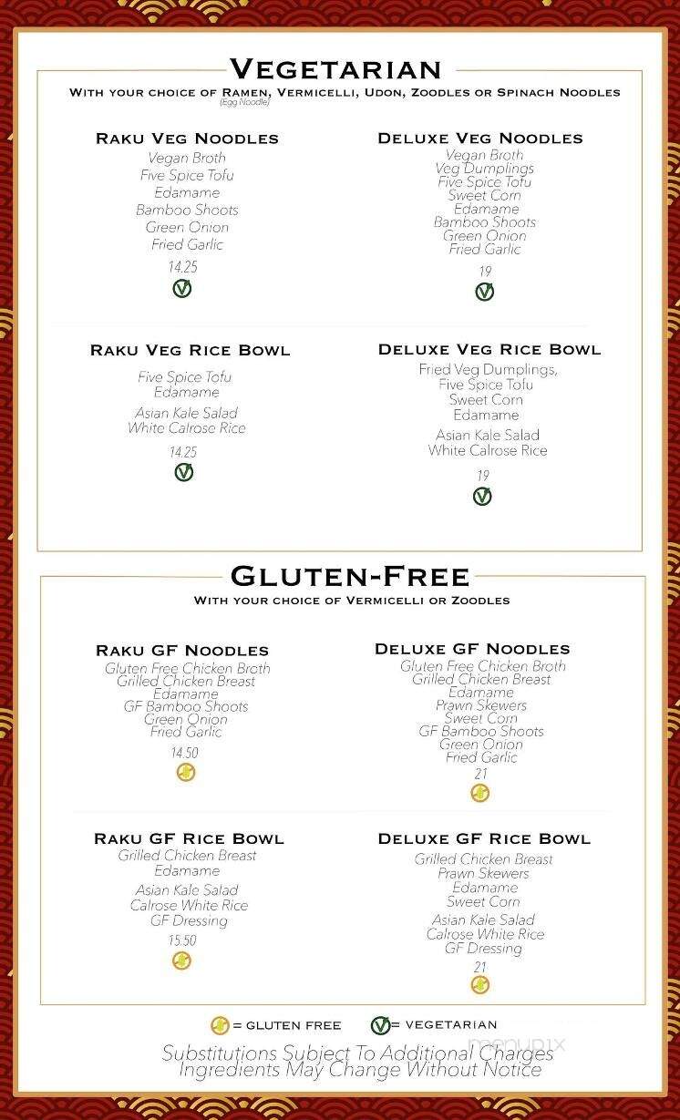Raku Rice & Noodle Bar - Vernon, BC menu_pic