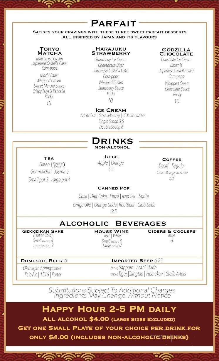 Raku Rice & Noodle Bar - Vernon, BC menu_pic
