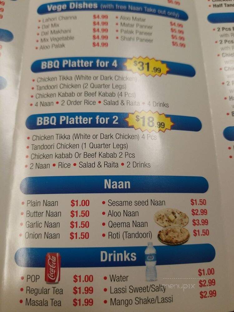 King Samosa and Sweets - Pickering, ON menu_pic