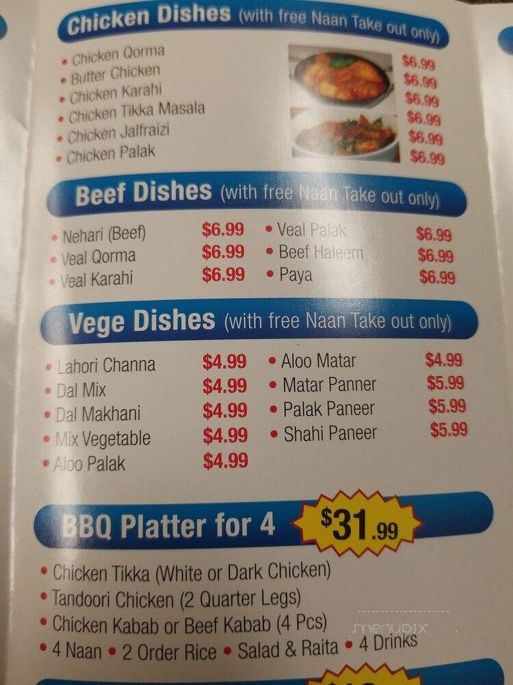 King Samosa and Sweets - Pickering, ON menu_pic