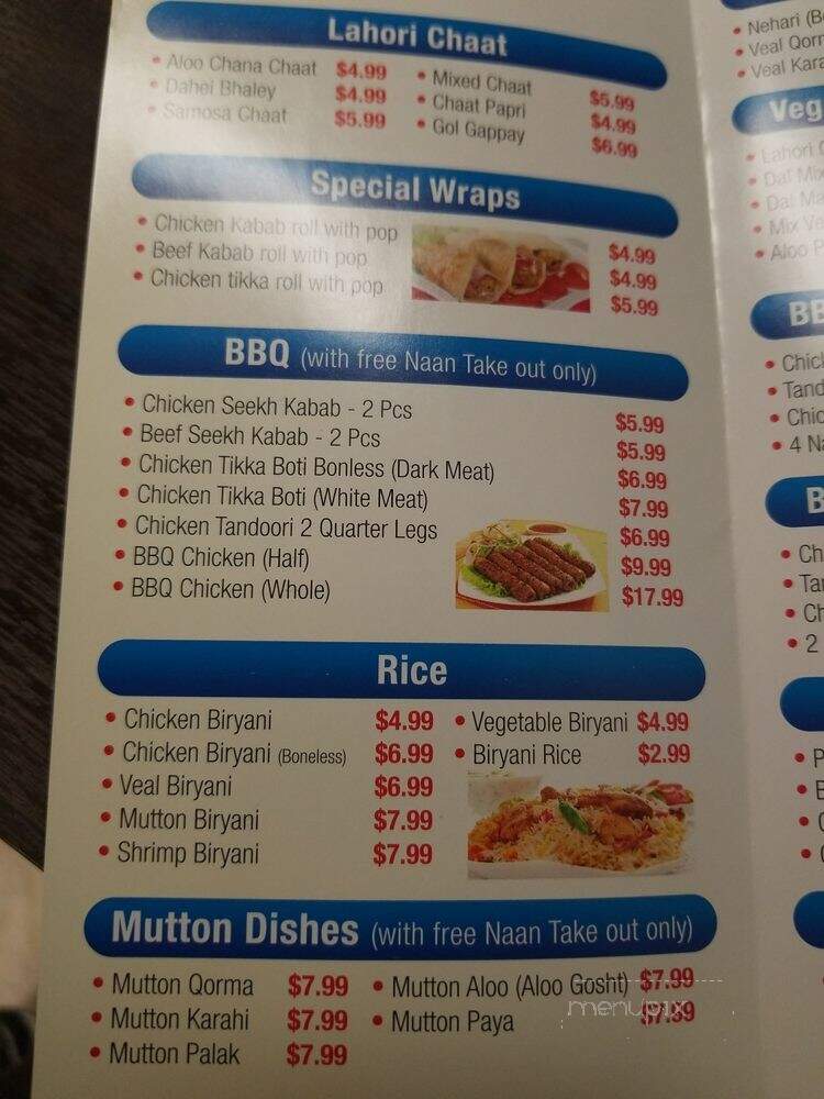 King Samosa and Sweets - Pickering, ON menu_pic