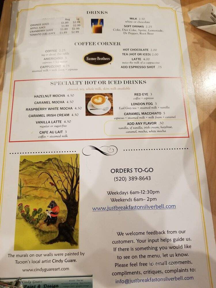 Just Breakfast on Silverbell - Tucson, AZ menu_pic