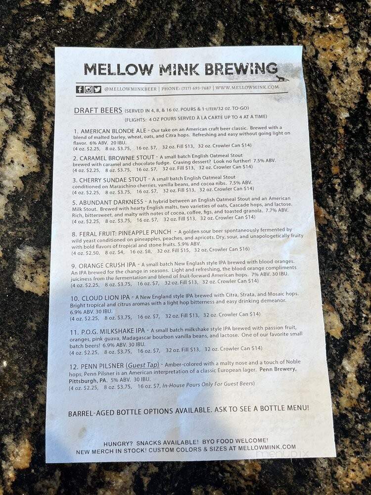 Mellow Mink Brewing - Mechanicsburg, PA
