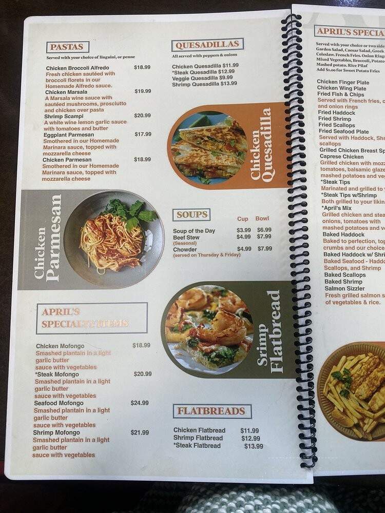 April's II - Salem, MA menu_pic