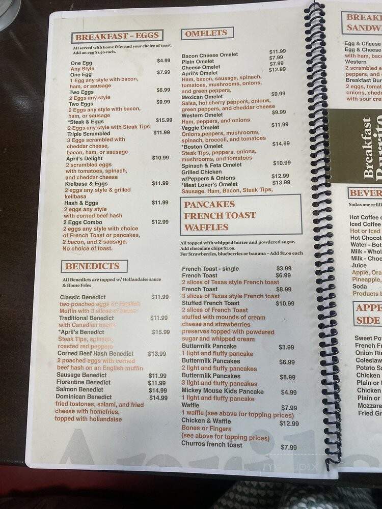 April's II - Salem, MA menu_pic