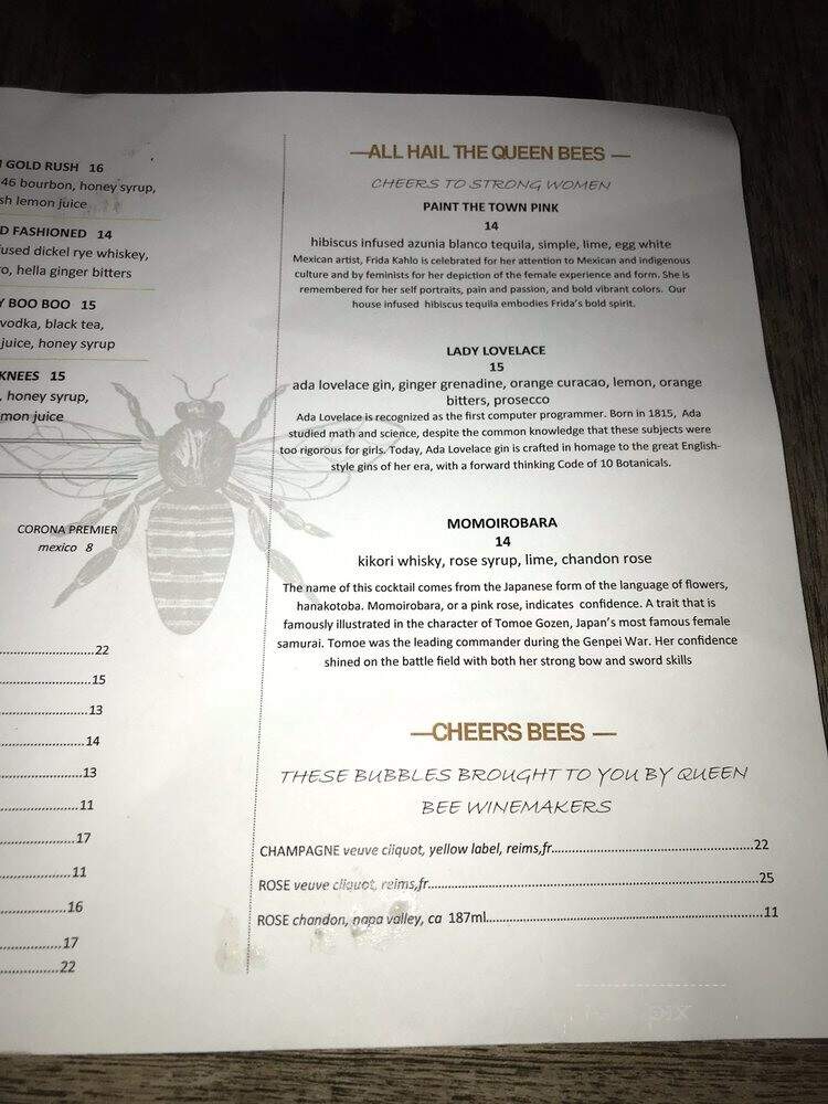Hive & Honey Rooftop Bar - Irvine, CA menu_pic