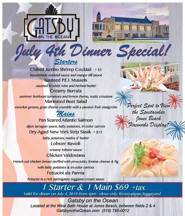 Gatsby's On The Ocean - Wantagh, NY menu_pic