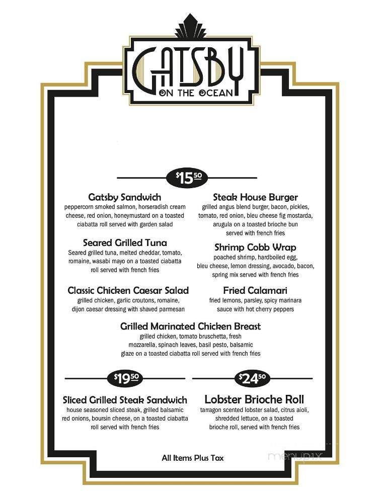 Gatsby's On The Ocean - Wantagh, NY menu_pic