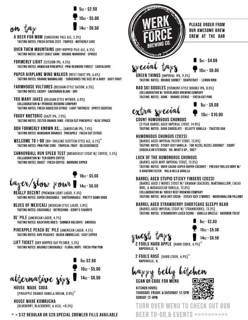 Werk Force Brewing - Plainfield, IL menu_pic