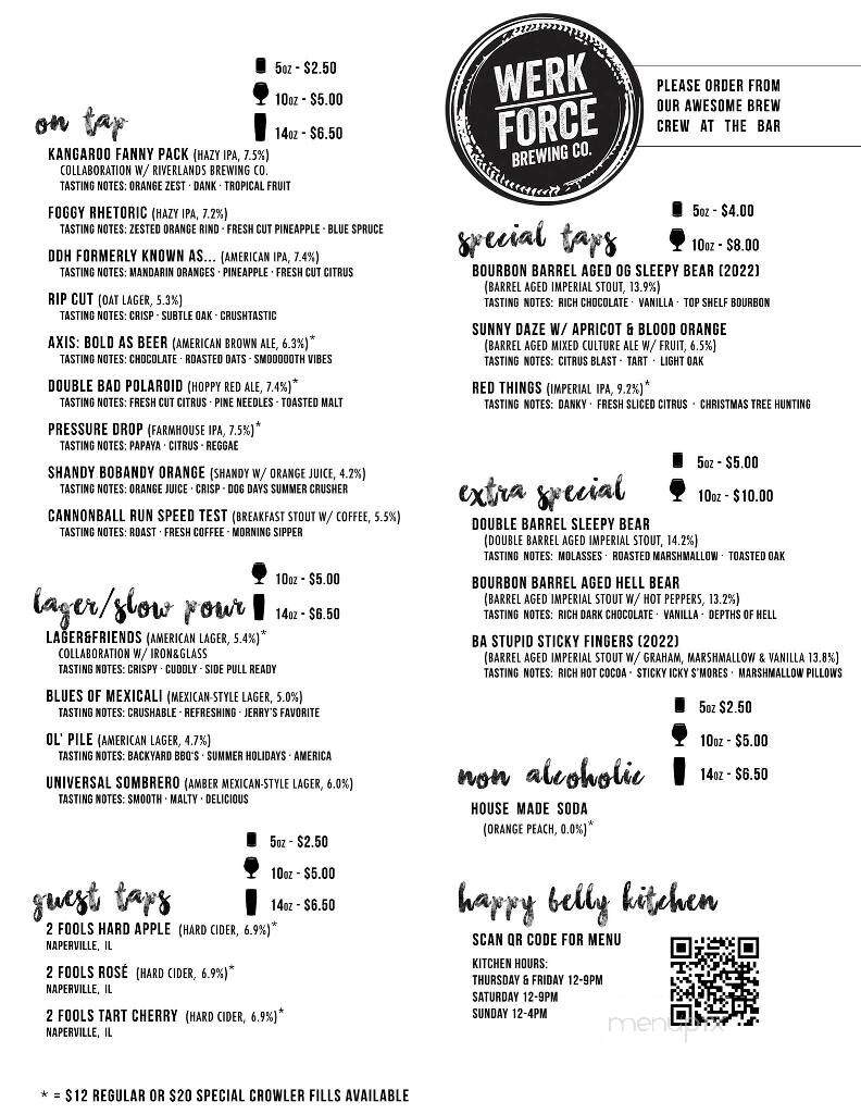 Werk Force Brewing - Plainfield, IL menu_pic