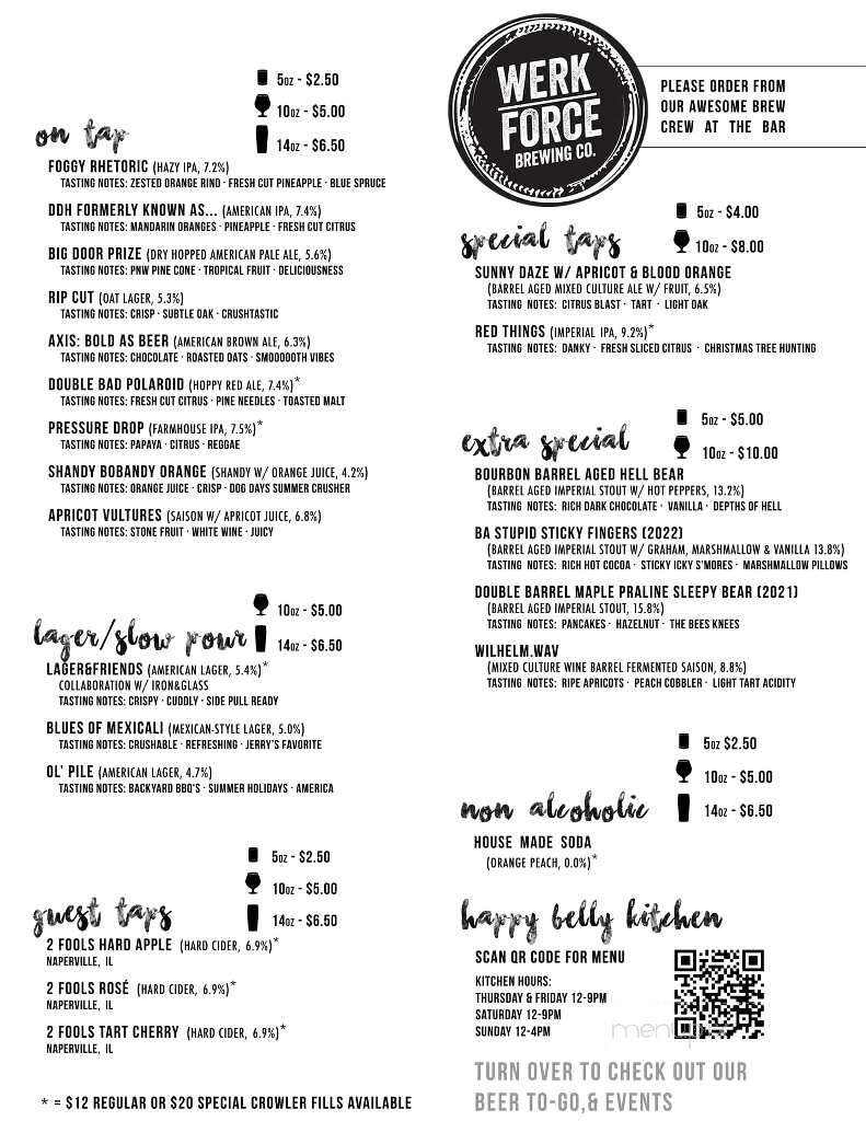 Werk Force Brewing - Plainfield, IL menu_pic