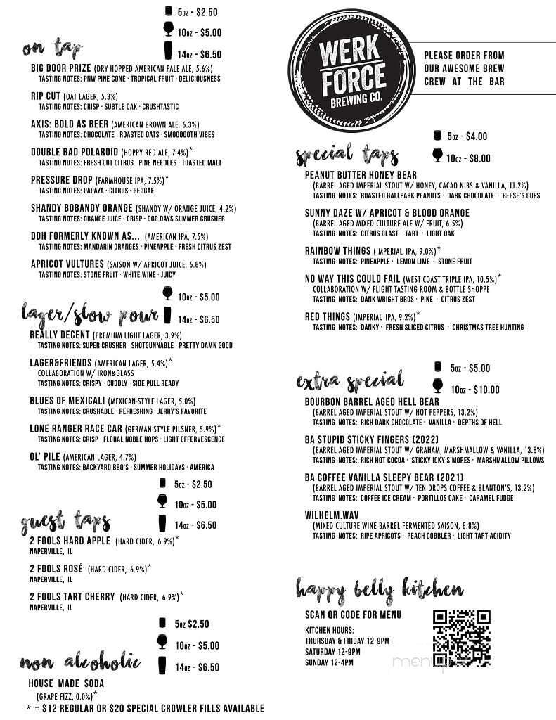 Werk Force Brewing - Plainfield, IL menu_pic