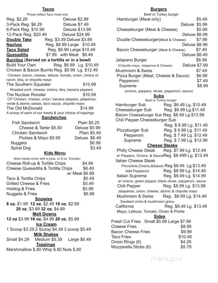 Glacier Flakes-Chili Pepper Cantina - York, PA menu_pic