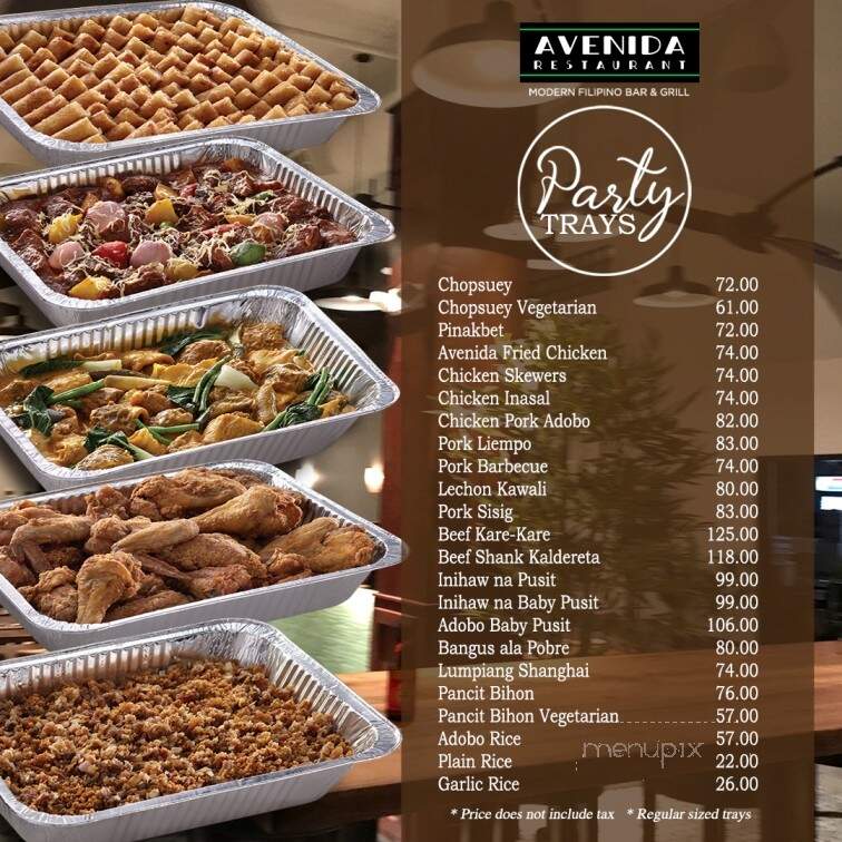 Avenida Restaurant - San Mateo, CA menu_pic