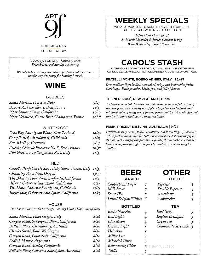 Apt 9F - Wilton Manors, FL menu_pic