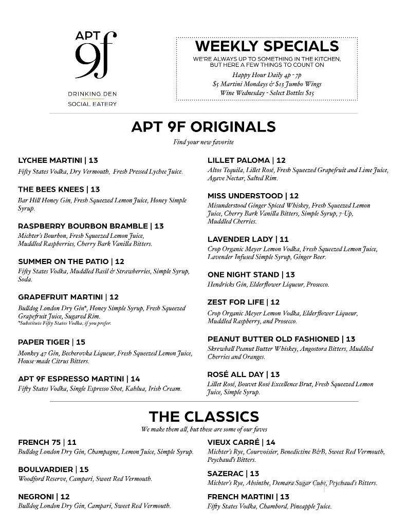 Apt 9F - Wilton Manors, FL menu_pic