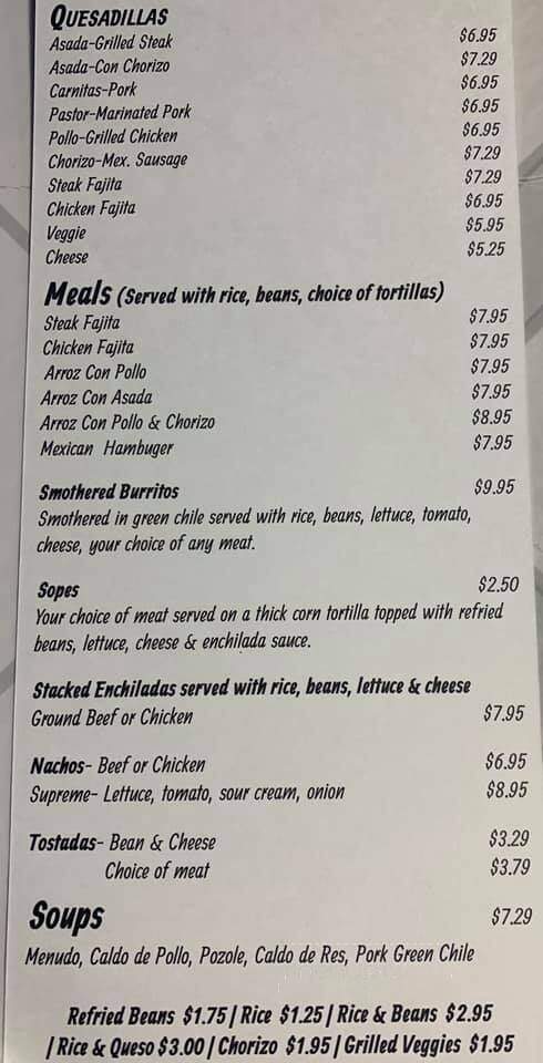 Tacos No Mas - Gas City, IN menu_pic
