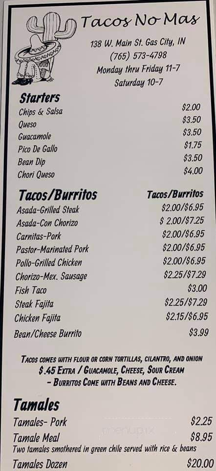 Tacos No Mas - Gas City, IN