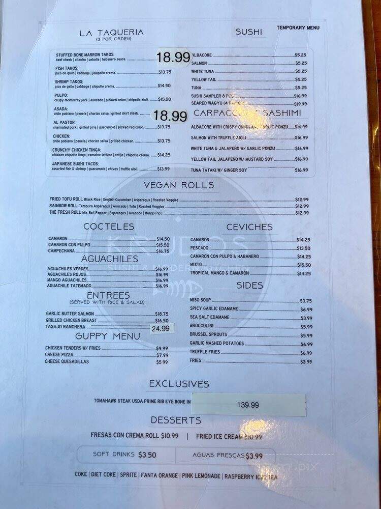 Krudos Sushi & Modern Kitchen - South El Monte, CA menu_pic