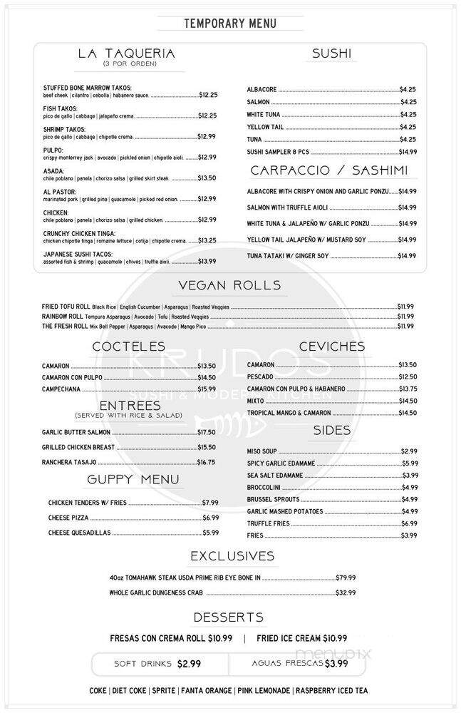 Krudos Sushi & Modern Kitchen - South El Monte, CA menu_pic