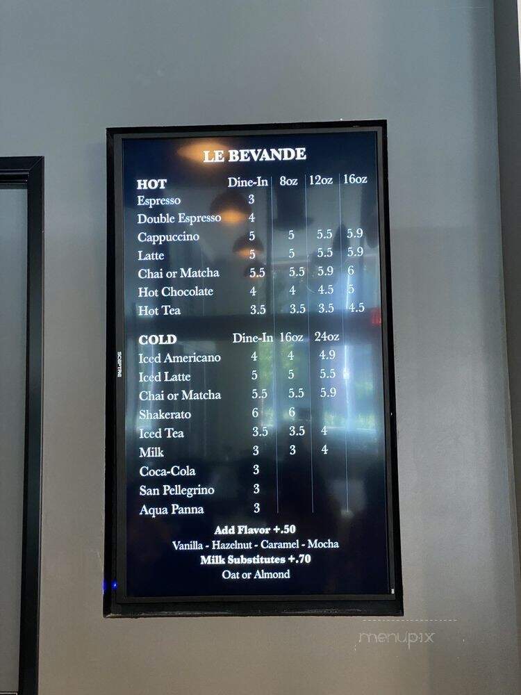 Carrara's - Pasadena, CA menu_pic