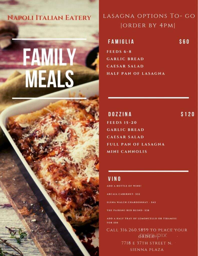 Napoli Italian Eatery - Wichita, KS menu_pic