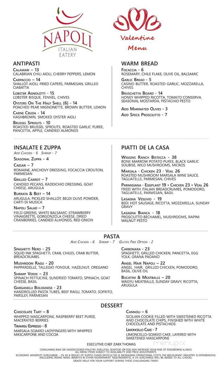 Napoli Italian Eatery - Wichita, KS menu_pic