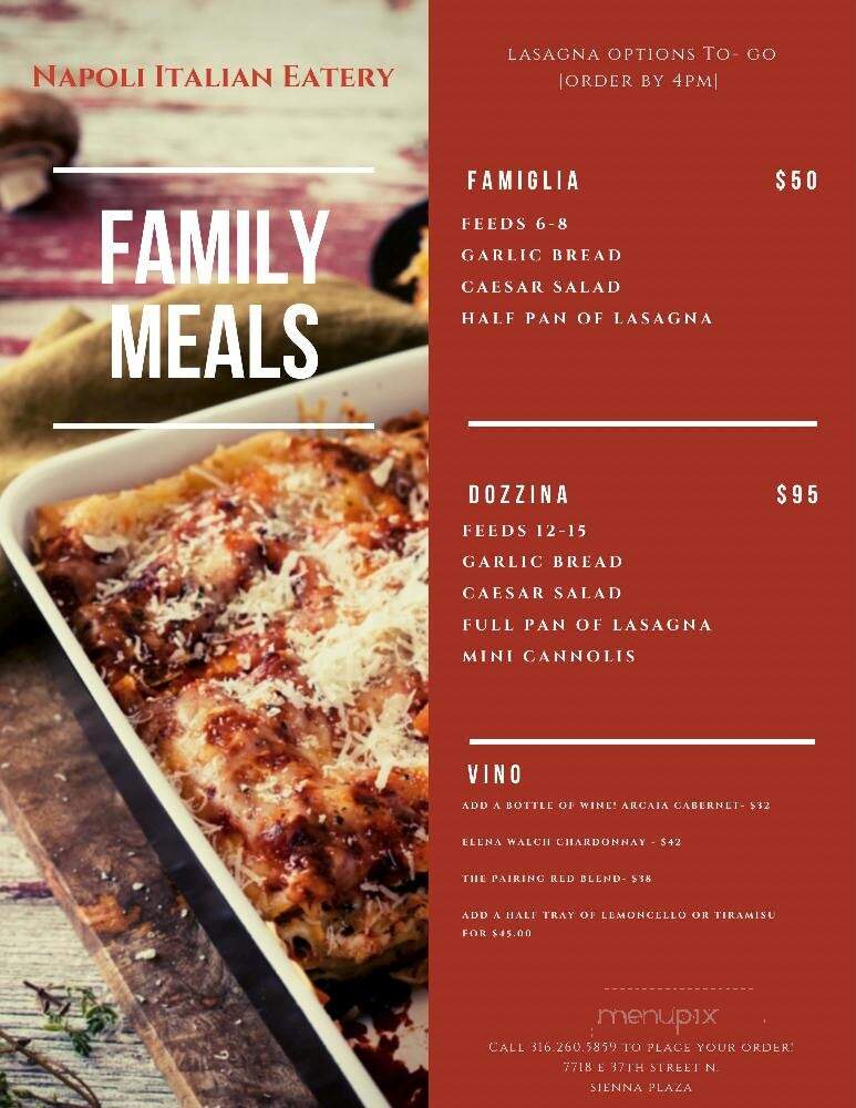 Napoli Italian Eatery - Wichita, KS menu_pic