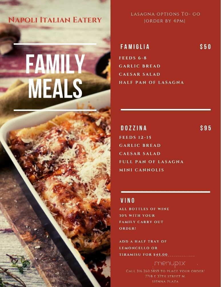 Napoli Italian Eatery - Wichita, KS menu_pic