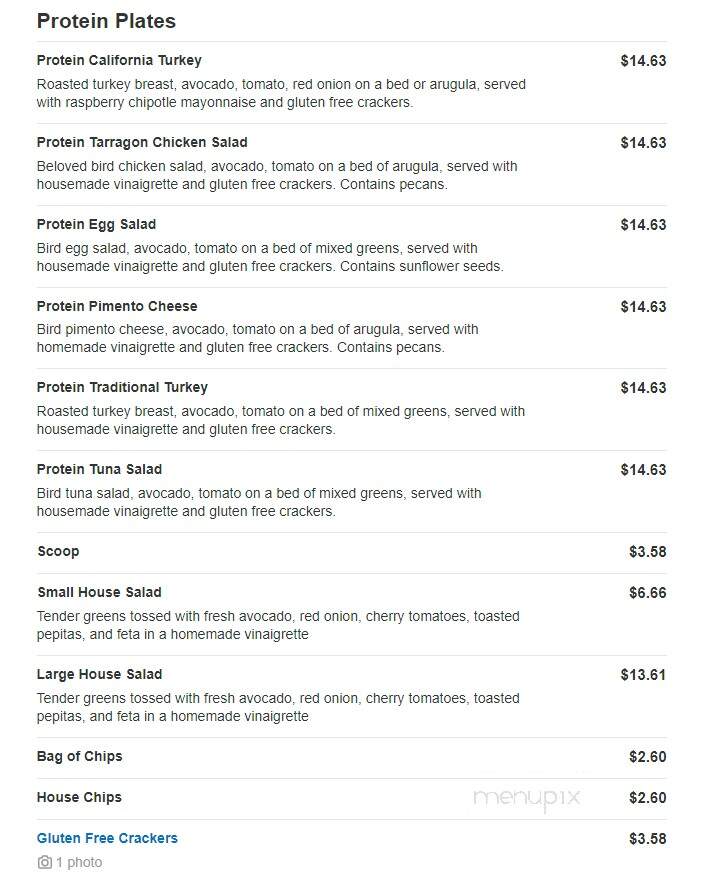 Bird Bakery - Greenwood Village, CO menu_pic