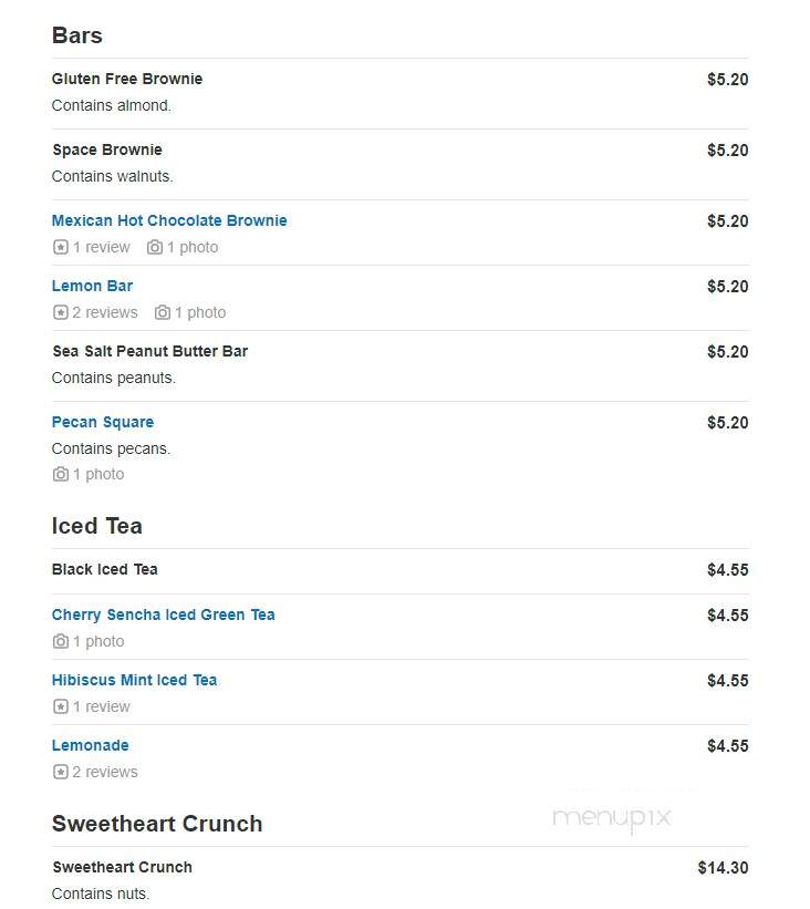 Bird Bakery - Greenwood Village, CO menu_pic