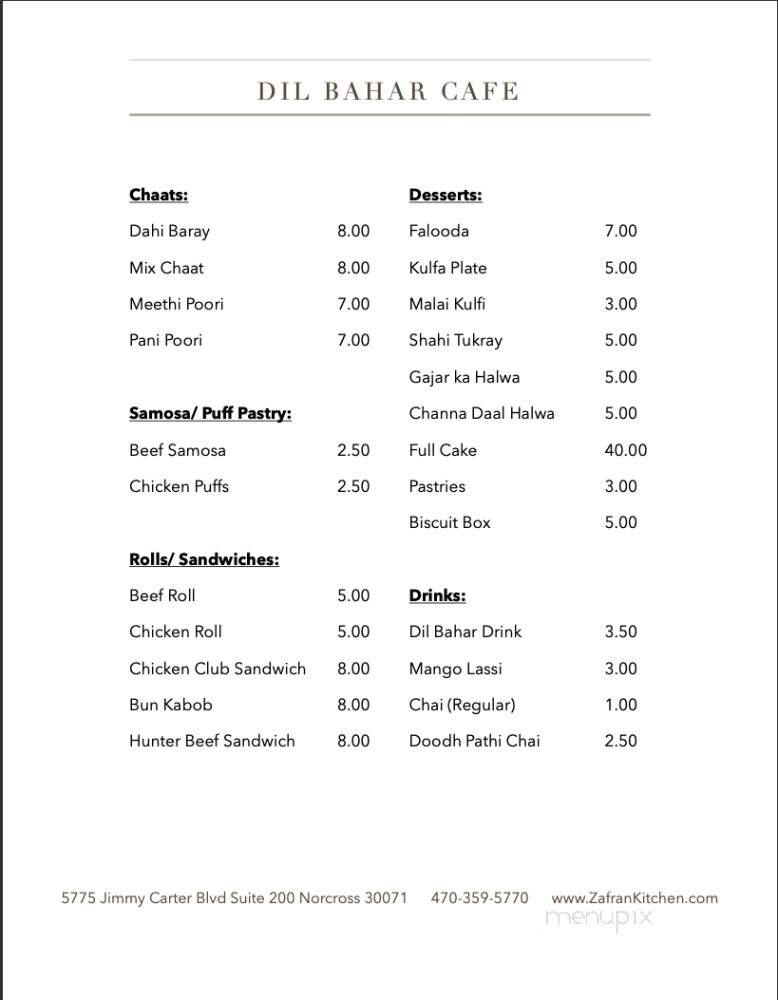Dil Bahar Cafe - Norcross, GA