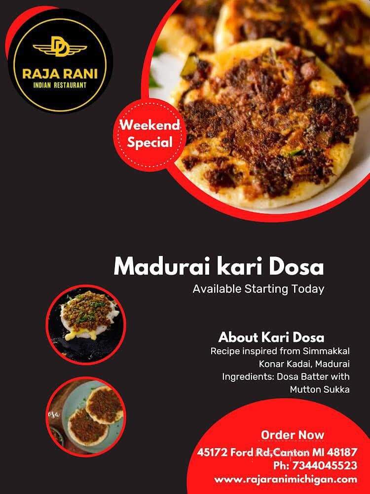 Raja Rani Restaurant - Canton, MI menu_pic