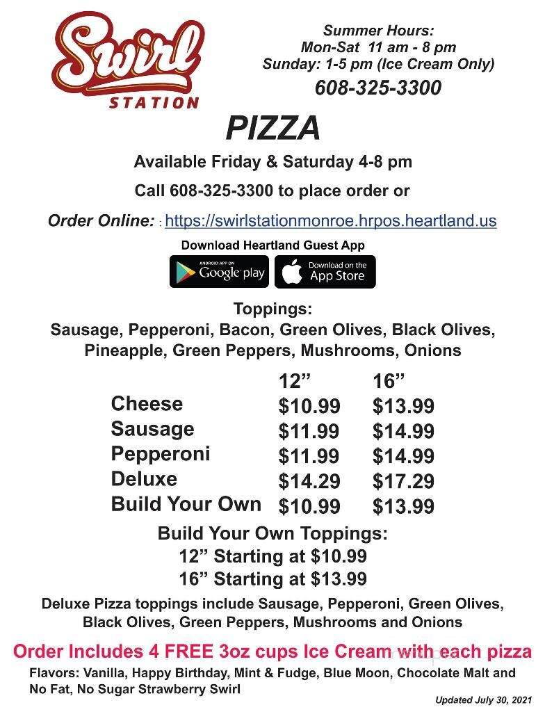 Swirl Station - Monroe, WI menu_pic