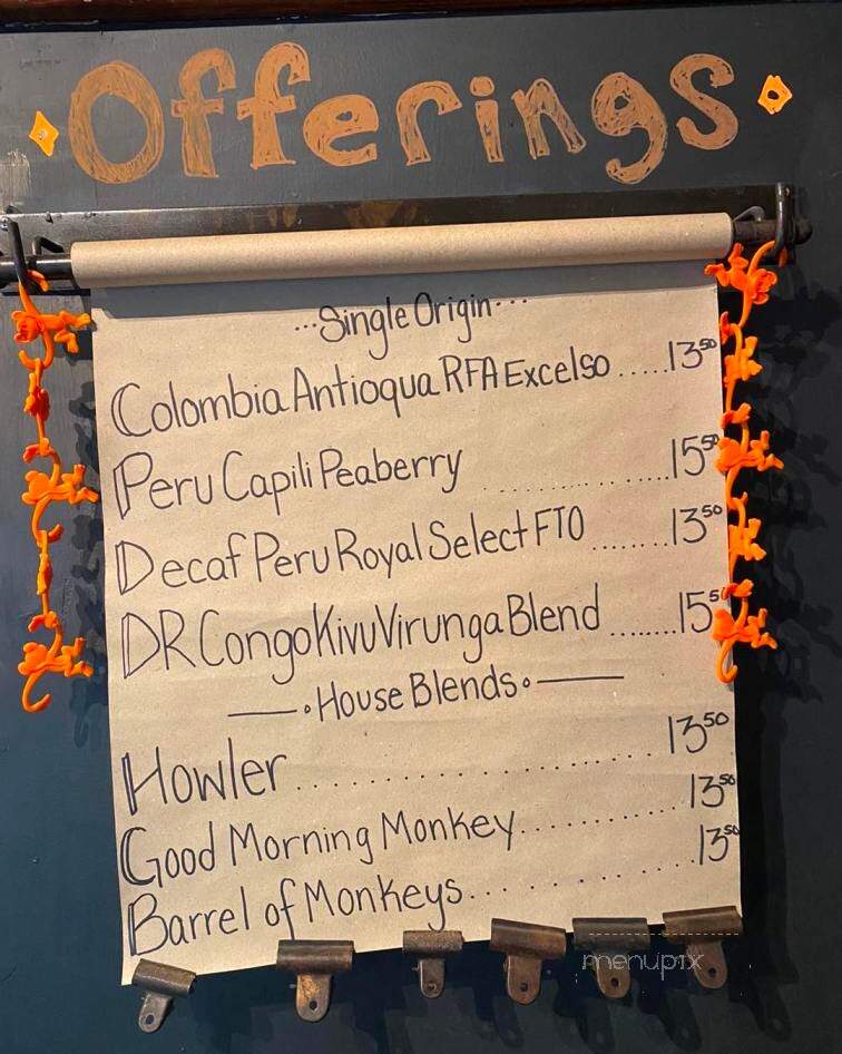 Four Monkeys Coffee - Kutztown, PA menu_pic