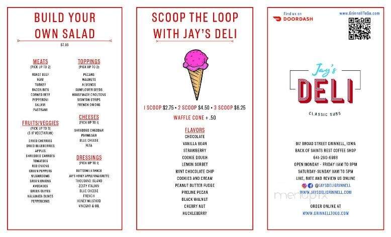 Jay's Deli - Grinnell, IA menu_pic